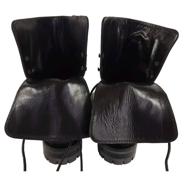 Ann Demeulemeester Louise Dusty Leather Combat Boots Size 37 7 Womens Black - Picture 10 of 13